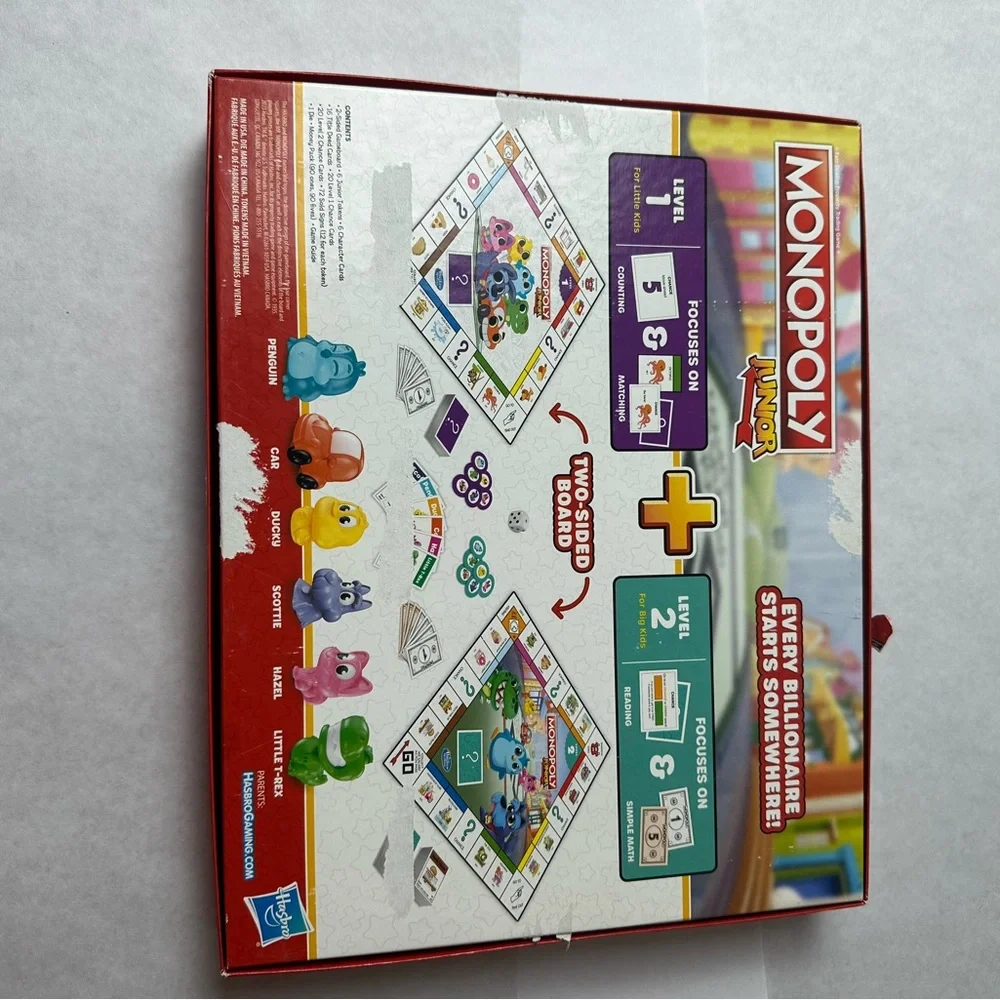 BOARD GAME & PUZZLE LOT X 3- MONOPOLY JR, RING IT ON, & ELENA (SEALED) PUZZLE - Picture 4 of 14